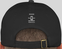 Load image into Gallery viewer, The Politicrat Daily Podcast official embroidered bio-washed baseball hat (black/white)