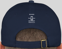 Load image into Gallery viewer, The Politicrat Daily Podcast official embroidered bio-washed baseball hat (navy)