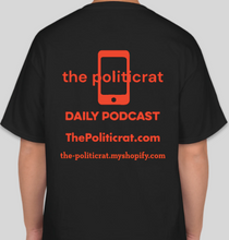 Load image into Gallery viewer, The Politicrat Daily Podcast Intersectionality black/orange unisex t-shirt