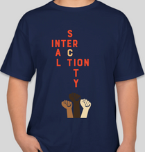 Load image into Gallery viewer, The Politicrat Daily Podcast Intersectionality athletic navy unisex t-shirt
