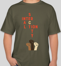 Load image into Gallery viewer, The Politicrat Daily Podcast Intersectionality fatigue green unisex t-shirt