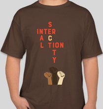 Load image into Gallery viewer, The Politicrat Daily Podcast Intersectionality brown/orange unisex t-shirt