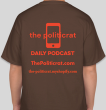 Load image into Gallery viewer, The Politicrat Daily Podcast Intersectionality brown/orange unisex t-shirt
