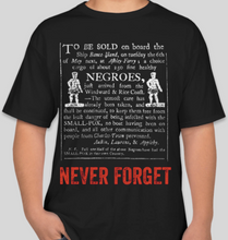 Load image into Gallery viewer, The Politicrat Daily Podcast Never Forget/Never Again black unisex t-shirt