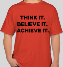Load image into Gallery viewer, Think It Believe It Achieve It (TIBIA) red unisex t-shirt