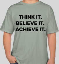 Load image into Gallery viewer, Think It Believe It Achieve It (TIBIA) stonewashed green unisex t-shirt