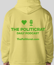 Load image into Gallery viewer, The Politicrat Daily Podcast Love in Retro EcoSmart 50/50 Yellow Pullover Hoodie
