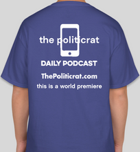 Load image into Gallery viewer, The Politicrat Daily Podcast Destination Series Watford deep royal blue unisex t-shirt