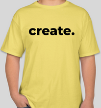Load image into Gallery viewer, The Politicrat Daily Podcast CREATE yellow unisex t-shirt
