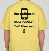 Load image into Gallery viewer, The Politicrat Daily Podcast CREATE yellow unisex t-shirt

