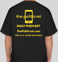 Load image into Gallery viewer, The Politicrat Daily Podcast Destination Series Watford black unisex t-shirt