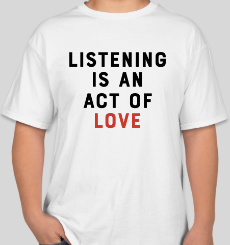 The Politicrat Daily Podcast Listening With Love white unisex t-shirt