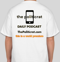 Load image into Gallery viewer, The Politicrat Daily Podcast Destination Series Watford white unisex t-shirt
