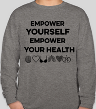 Load image into Gallery viewer, The Politicrat Daily Podcast Health And Self Empowerment Oxford gray unisex long-sleeved t-shirt