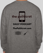 Load image into Gallery viewer, The Politicrat Daily Podcast Health And Self Empowerment Oxford gray unisex long-sleeved t-shirt