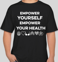 Load image into Gallery viewer, The Politicrat Daily Podcast Health And Self Empowerment black/white unisex t-shirt