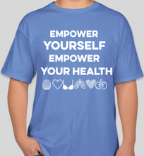 Load image into Gallery viewer, The Politicrat Daily Podcast Health And Self Empowerment Carolina blue unisex t-shirt