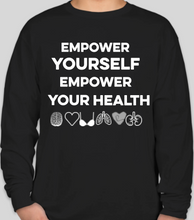 Load image into Gallery viewer, The Politicrat Daily Podcast Health And Self Empowerment black/white unisex long-sleeved t-shirt