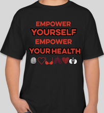 Load image into Gallery viewer, The Politicrat Daily Podcast Health And Self Empowerment black unisex t-shirt