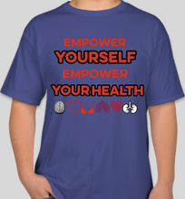 Load image into Gallery viewer, The Politicrat Daily Podcast Health And Self Empowerment deep royal blue unisex t-shirt