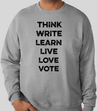 Load image into Gallery viewer, The Politicrat Daily Podcast light steel long-sleeve Six Of The Best unisex sweatshirt