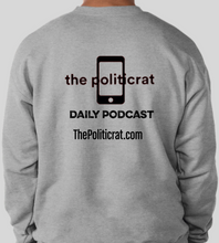 Load image into Gallery viewer, The Politicrat Daily Podcast light steel long-sleeve Six Of The Best unisex sweatshirt