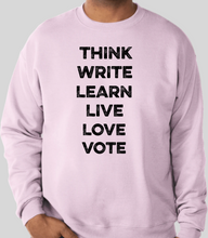 Load image into Gallery viewer, The Politicrat Daily Podcast pale pink long-sleeve Six Of The Best unisex sweatshirt