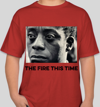 Load image into Gallery viewer, James Baldwin "The Fire THIS Time" red unisex t-shirt
