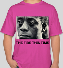 Load image into Gallery viewer, James Baldwin "The Fire THIS Time" pink unisex t-shirt
