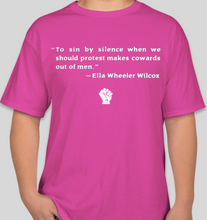 Load image into Gallery viewer, Ella Wheeler Wilcox "sin by silence when we should protest" pink unisex t-shirt