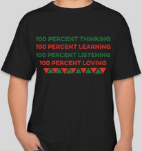 Load image into Gallery viewer, The Politicrat Daily Podcast 100 Percent (Keep It 100) black/red/green unisex t-shirt