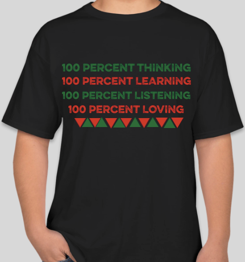 The Politicrat Daily Podcast 100 Percent (Keep It 100) black/red/green unisex t-shirt