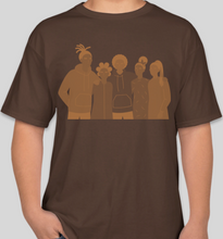 Load image into Gallery viewer, The Politicrat Daily Podcast Fam Series dark chocolate unisex t-shirt