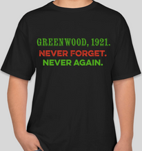 Load image into Gallery viewer, Greenwood 1921 black unisex t-shirt