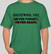 Load image into Gallery viewer, Greenwood 1921 green unisex t-shirt