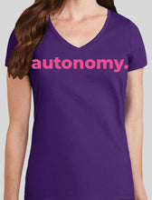 Load image into Gallery viewer, Autonomy purple t-shirt for women
