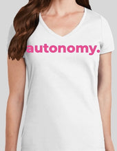 Load image into Gallery viewer, Autonomy white t-shirt for women
