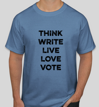 Load image into Gallery viewer, The Politicrat Daily Podcast Five Alive blue unisex t-shirt

