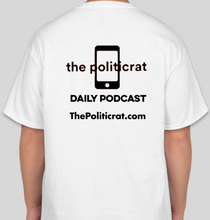 Load image into Gallery viewer, The Politicrat Daily Podcast Brother James Baldwin white unisex t-shirt
