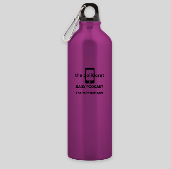 The Politicrat Daily Podcast Aluminum Water Bottle in Purple