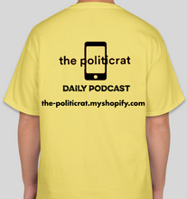 Load image into Gallery viewer, The Politicrat Daily Podcast Afro Black Woman unisex t-shirt in yellow
