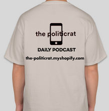 Load image into Gallery viewer, The Politicrat Daily Podcast Afro Black Woman unisex t-shirt in sand
