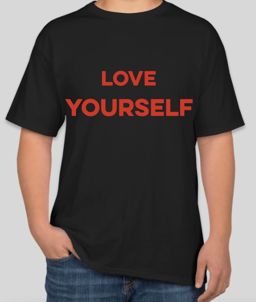 The Politicrat Daily Podcast Love Yourself black t-shirt