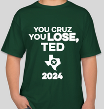 Load image into Gallery viewer, The Politicrat Daily Podcast Cruz Lose forest green unisex t-shirt
