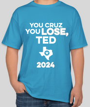 Load image into Gallery viewer, The Politicrat Daily Podcast Cruz Lose teal unisex t-shirt
