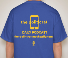 Load image into Gallery viewer, The Politicrat Daily Podcast Cruz Lose blue bell unisex t-shirt
