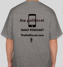 Load image into Gallery viewer, The Politicrat Daily Podcast Reparations Now! grey unisex t-shirt
