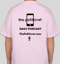 Load image into Gallery viewer, The Politicrat Daily Podcast Reparations Now! pink unisex t-shirt
