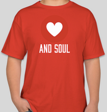 Load image into Gallery viewer, The Politicrat Daily Podcast Heart And Soul red/white unisex t-shirt
