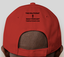 Load image into Gallery viewer, The Politicrat Daily Podcast red/black New Era 9FORTY Adjustable Hat
